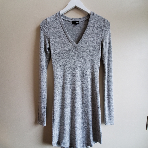 Wilfred Free V neck - light weight dress - mini, XS size, light heather gray - Picture 2 of 4